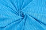 Sky Blue Handwoven Stripes 100% Pure Cotton Fabric - Image 3