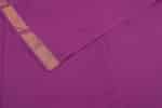 Purple Handwoven Zari Border Pure Cotton Fabric