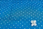 Bright Blue Bandhani Tie Dye 100% Pure Soft Cotton Satin Finish Fabric - Image 2