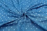 Bright Blue Bandhani Tie Dye 100% Pure Soft Cotton Satin Finish Fabric - Image 3