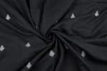 Black Woven Design Flowy HandLoom Pure Soft Cotton Fabric - Image 3