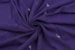 Dark Purple Handloom Intricate Border Flowy HandLoom Pure Soft Cotton Fabric - Image 3