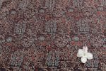 Natural Black Dye Premium Ajrakh Chanderi Silk Blockprint Fabric - Image 2