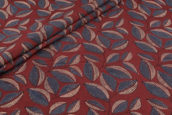 Natural Red Dye Handblock Ajrakh Printed Cotton Fabric