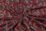 Natural Red Dye Handblock Ajrakh Printed Cotton Fabric - Image 3