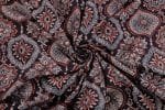 Natural Black Dye Handblock Ajrakh Printed Cotton Fabric - Image 3