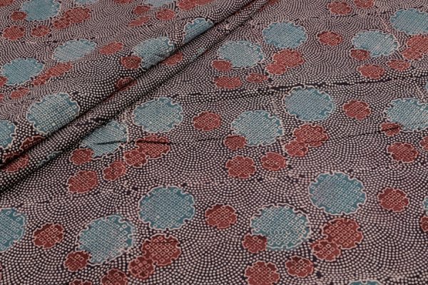 Natural Black Dye Handblock Ajrakh Printed Cotton Fabric
