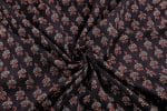 Natural Black Dye Handblock Ajrakh Printed Cotton Fabric - Image 3