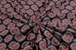 Natural Black Dye Handblock Ajrakh Printed Cotton Fabric - Image 3