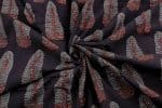 Natural Black Dye Handblock Ajrakh Printed Cotton Fabric - Image 3
