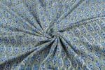 Calm Green Floral Handblock Printed 100% Pure Soft Cotton Fabric - Image 3