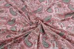 White Floral Handblock Printed 100% Pure Soft Cotton Fabric - Image 3