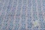 White Floral Handblock Printed 100% Pure Soft Cotton Fabric - Image 2