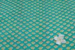 Light Sea Green Floral Handblock Printed 100% Pure Soft Cotton Fabric - Image 2