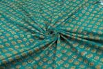 Light Sea Green Floral Handblock Printed 100% Pure Soft Cotton Fabric - Image 3