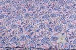 White Floral Handblock Printed 100% Pure Soft Cotton Fabric - Image 2