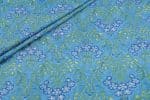 Light Sky Blue Floral Handblock Printed 100% Pure Soft Cotton Fabric