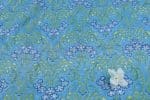 Light Sky Blue Floral Handblock Printed 100% Pure Soft Cotton Fabric - Image 2