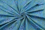 Light Sky Blue Floral Handblock Printed 100% Pure Soft Cotton Fabric - Image 3