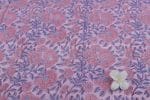 Pinkish Cream Floral Handblock Printed 100% Pure Soft Cotton Fabric - Image 2