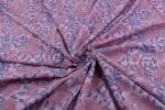 Pinkish Cream Floral Handblock Printed 100% Pure Soft Cotton Fabric - Image 3