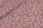 Mauvelous Pink Floral Handblock Printed 100% Pure Soft Cotton Fabric