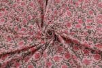 Mauvelous Pink Floral Handblock Printed 100% Pure Soft Cotton Fabric - Image 3