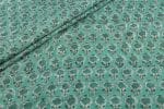 Mint Green Floral Handblock Printed 100% Pure Soft Cotton Fabric