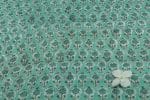 Mint Green Floral Handblock Printed 100% Pure Soft Cotton Fabric - Image 2