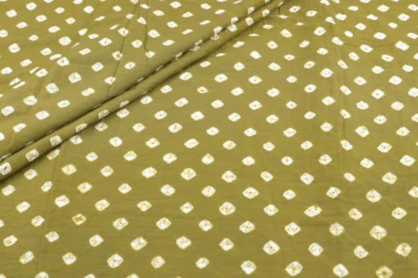 Green - Bandhani Tie Dye 100% Pure Soft Cotton Satin Finish Fabric