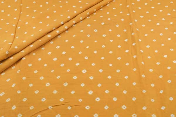 Orange - Bandhani Tie Dye 100% Pure Soft Cotton Satin Finish Fabric