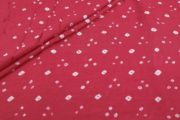 Pink - Bandhani Tie Dye 100% Pure Soft Cotton Satin Finish Fabric