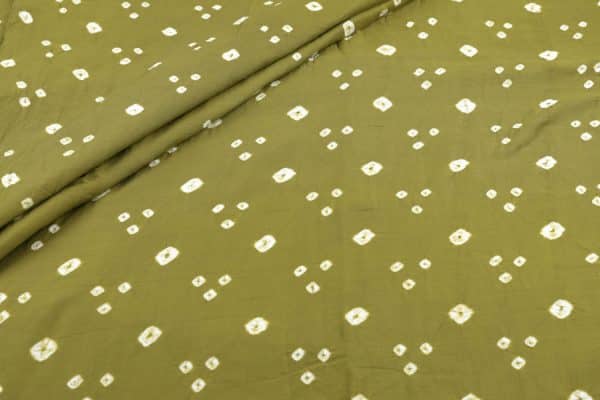 Pre-Cut 0.70m Green - Bandhani Tie Dye 100% Pure Soft Cotton Satin Finish Fabric