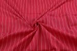 Red - Authentic HandLoom Woven Stripes Flowy Soft Cotton Fabric - Image 3