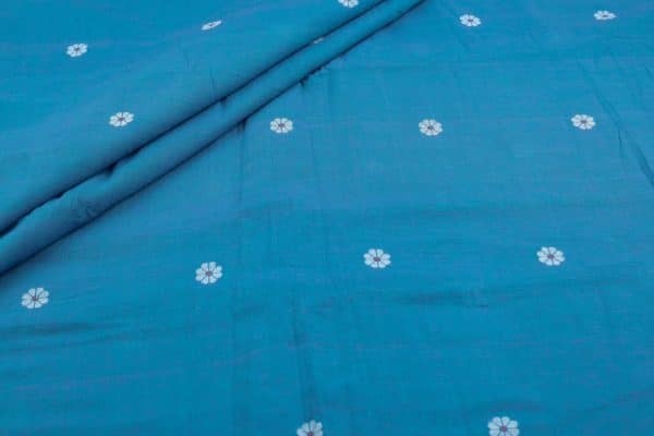 Blue - Authentic HandLoom Woven Design Flowy Soft Cotton Fabric