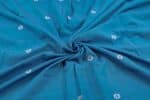 Blue - Authentic HandLoom Woven Design Flowy Soft Cotton Fabric - Image 3