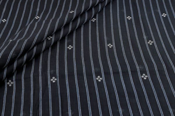 Black - Authentic HandLoom Woven Design Flowy Soft Cotton Fabric