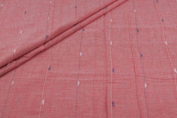 Pink - Authentic HandLoom Woven Design Flowy Soft Cotton Fabric