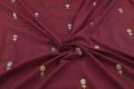 Red - Authentic HandLoom Woven Design Flowy Soft Cotton Fabric - Image 3