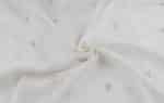 White - Premium Soft Linen Handloom Woven Zari Motif Fabric - Image 3