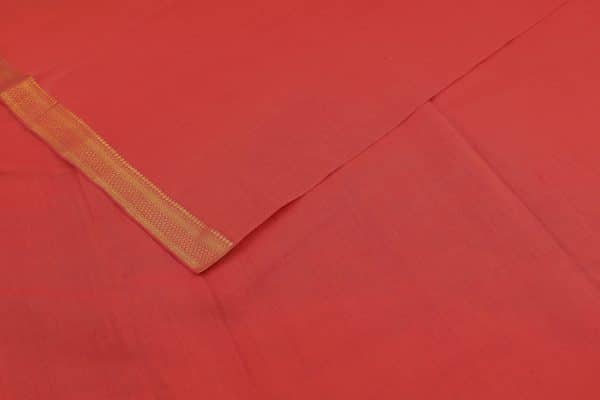 Pre-Cut 1.25m Red - Authentic Mangalgiri Nizam Zari Border Pure Cotton Fabric