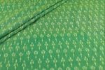 Green - Mercerised Fine Handloom Ikkat Tie-Dye Pure Soft Cotton Fabric