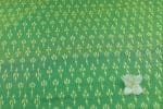 Green - Mercerised Fine Handloom Ikkat Tie-Dye Pure Soft Cotton Fabric - Image 2