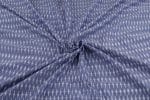 Blue - Mercerised Fine Handloom Ikkat Tie-Dye Pure Soft Cotton Fabric - Image 3