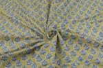 Yellow - Pure Soft Cotton HandBlock Printed Fabric - Image 3