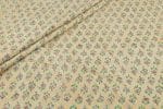 Peach Floral Handblock Printed 100% Pure Soft Cotton Fabric