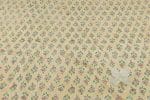 Peach Floral Handblock Printed 100% Pure Soft Cotton Fabric - Image 2