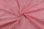 Salmon Pink Floral Handblock Printed 100% Pure Soft Cotton Fabric - Image 3