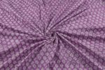 Violet Floral Handblock Printed 100% Pure Soft Cotton Fabric - Image 3