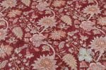 Maroon Red Self-Zari Stripes Floral Handblock Printed 100% Pure Soft Cotton Fabric - Image 2